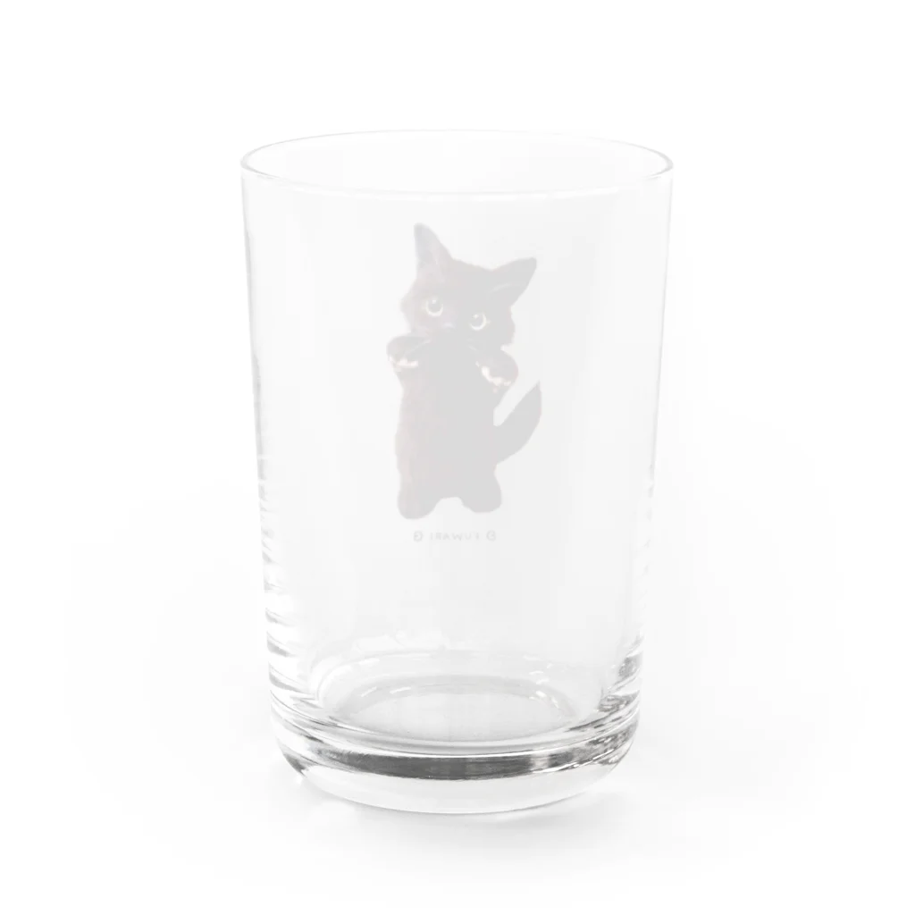 ʚ fuwari ɞのパピ猫立っち/黒猫 Water Glass :back