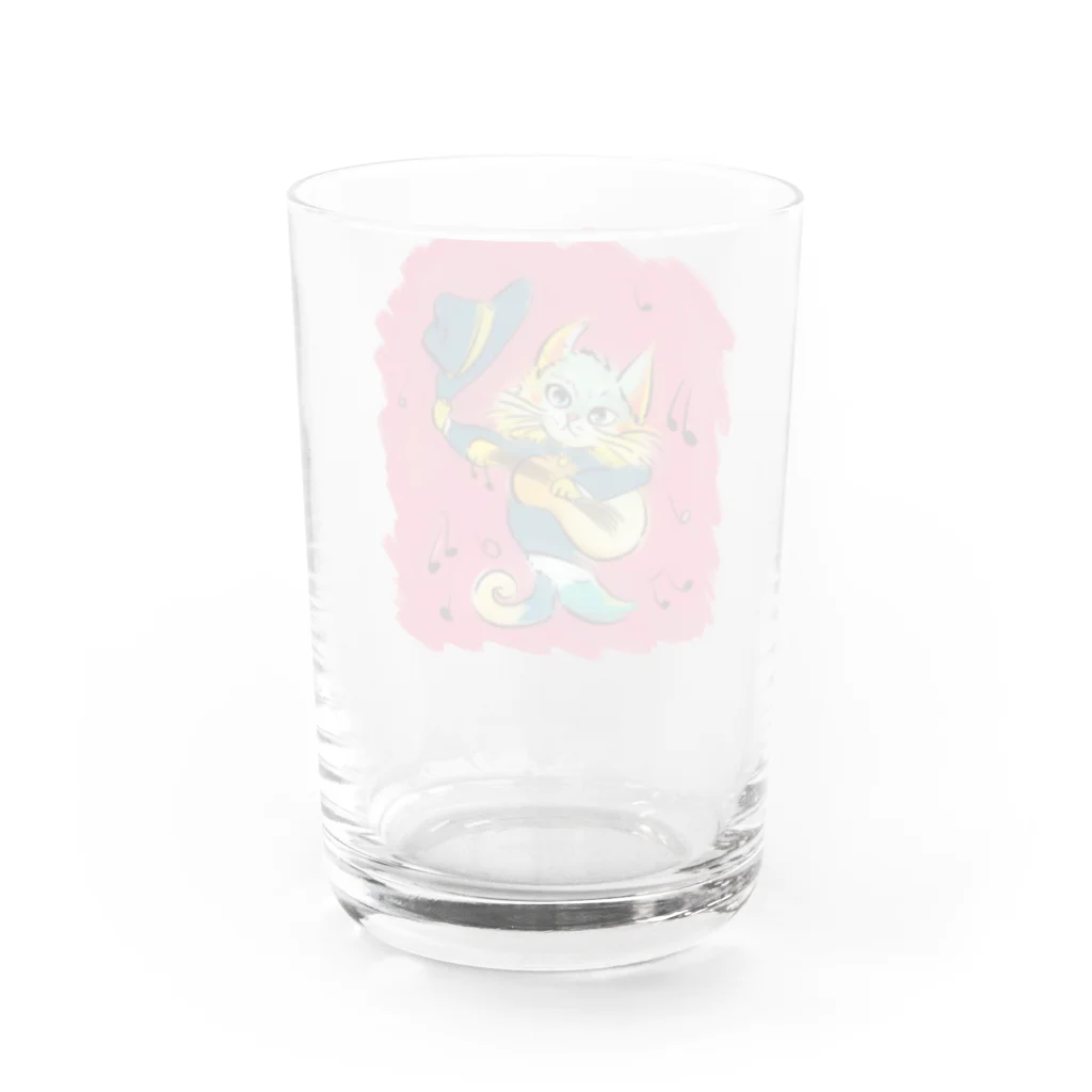 不可思議商店の音楽家な猫ちゃん Water Glass :back