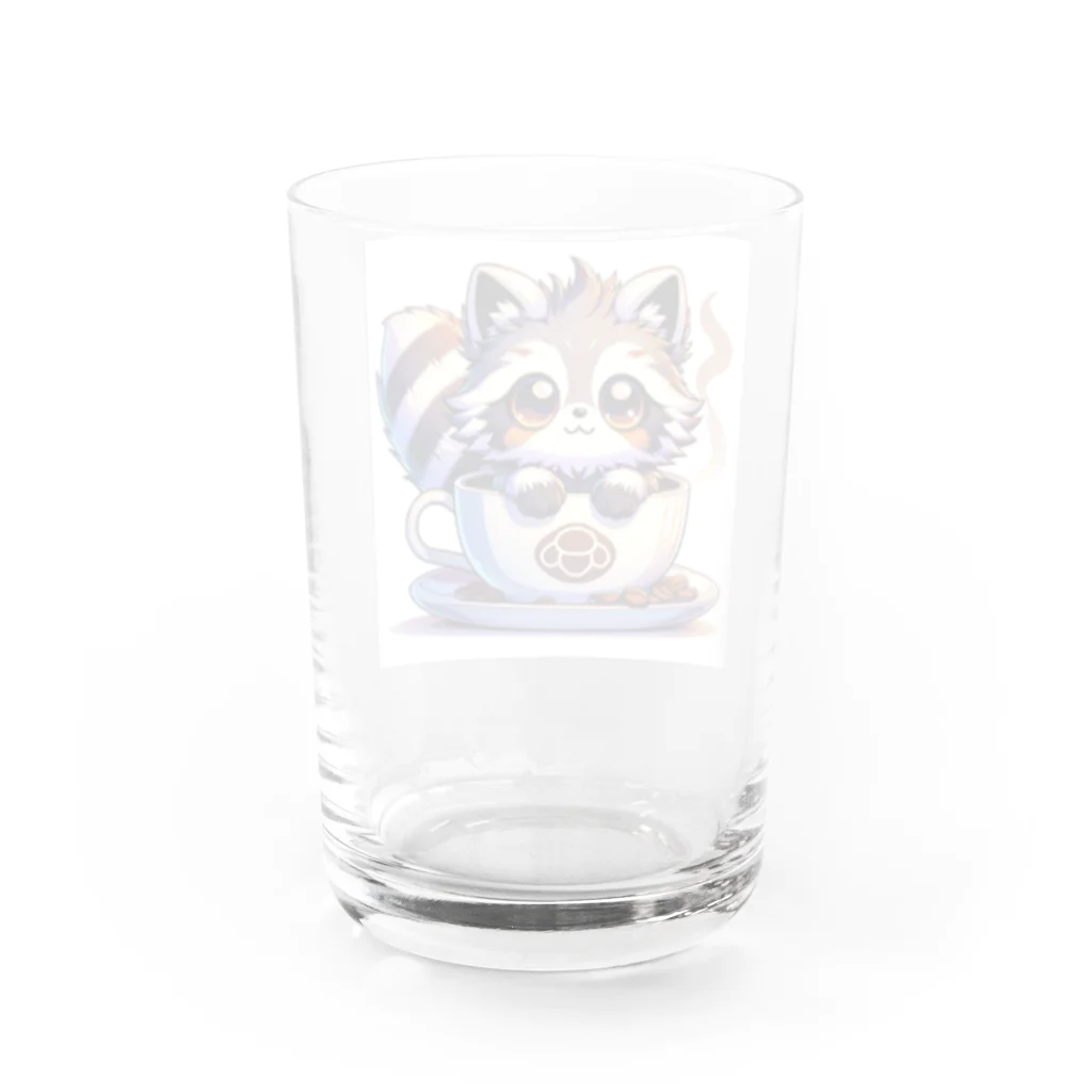 コウヘイのにゃんコーヒー タヌキ猫 Water Glass :back
