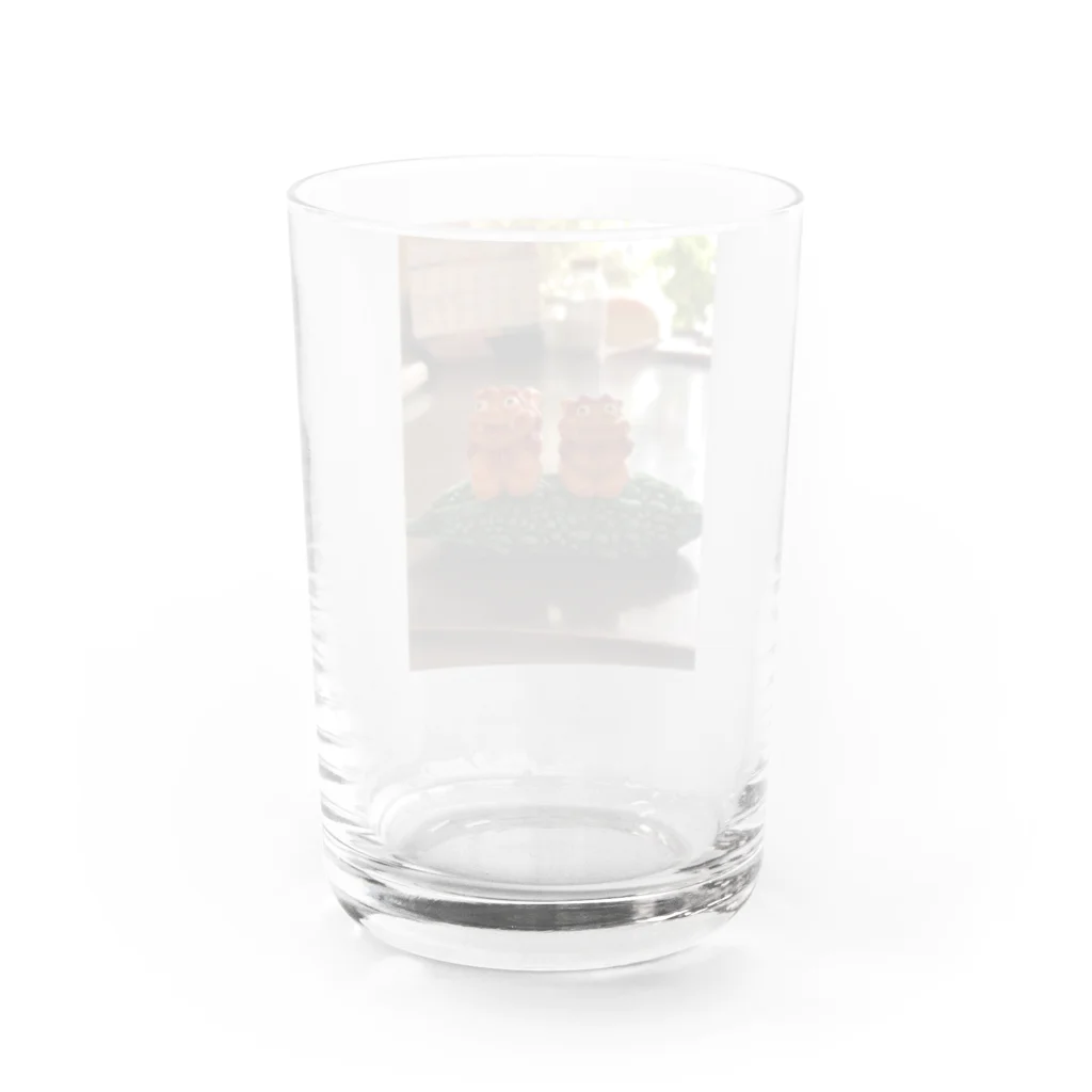 toyoda_hatti0608のゴーヤに乗ったシーサー Water Glass :back