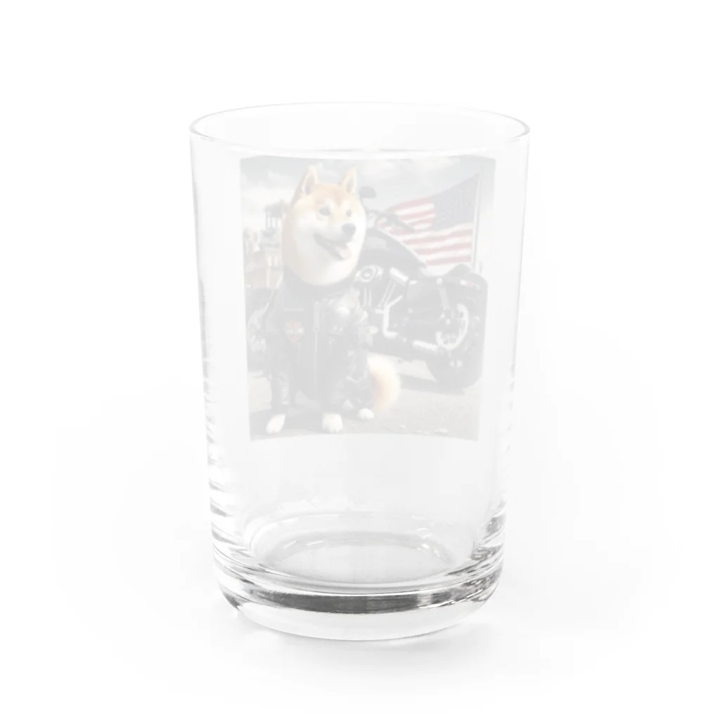 ANTARESのアメリカンライダー柴犬 Water Glass :back