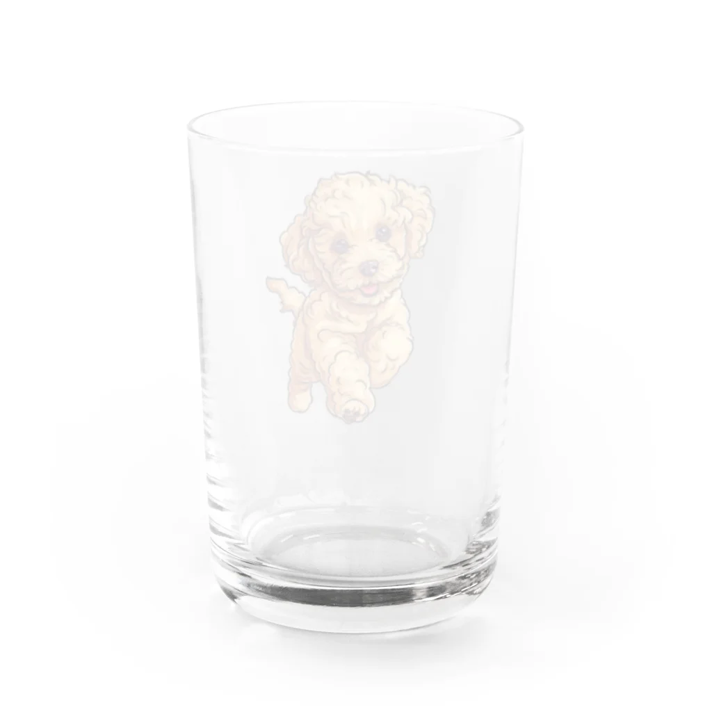 hanappongのハッピープードル Water Glass :back