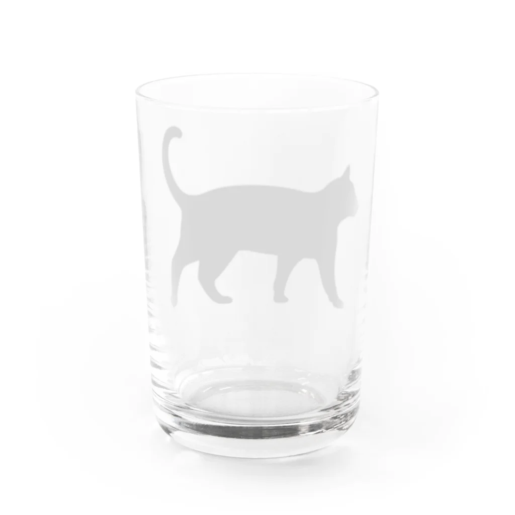 Teatime ティータイムの黒猫は見ていた　ねこ Water Glass :back
