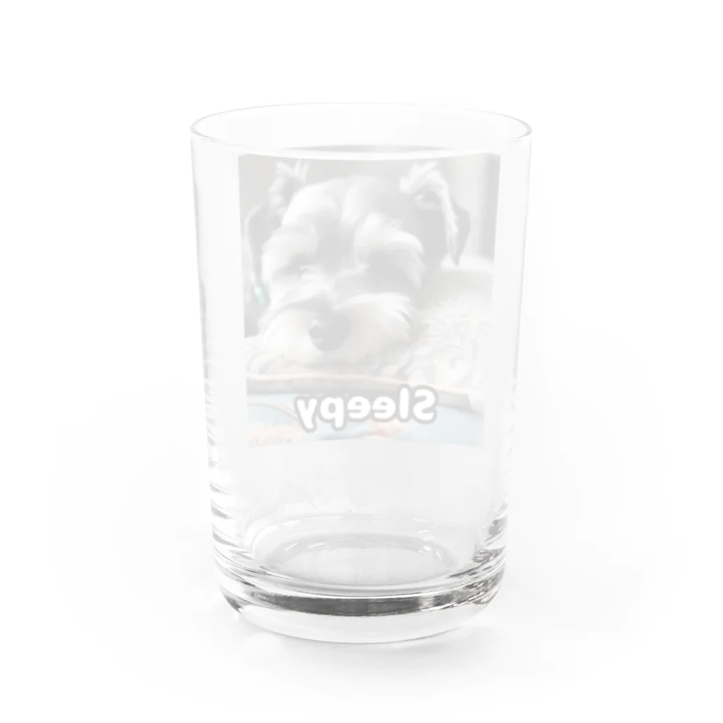 kkb81の眠そうなミニチュア・シュナウザー Water Glass :back