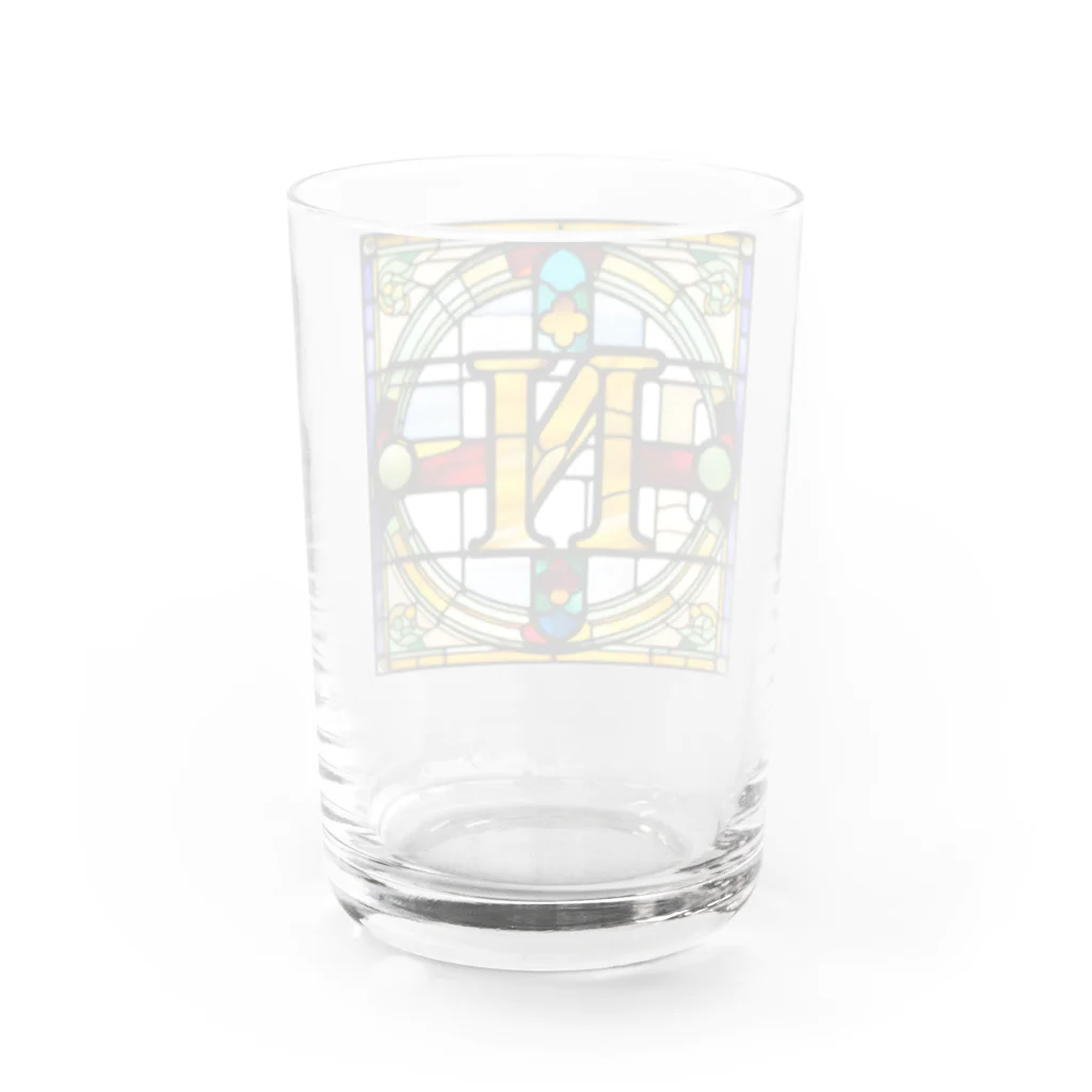 alphabet stained glassのstained glass N グラス反対面