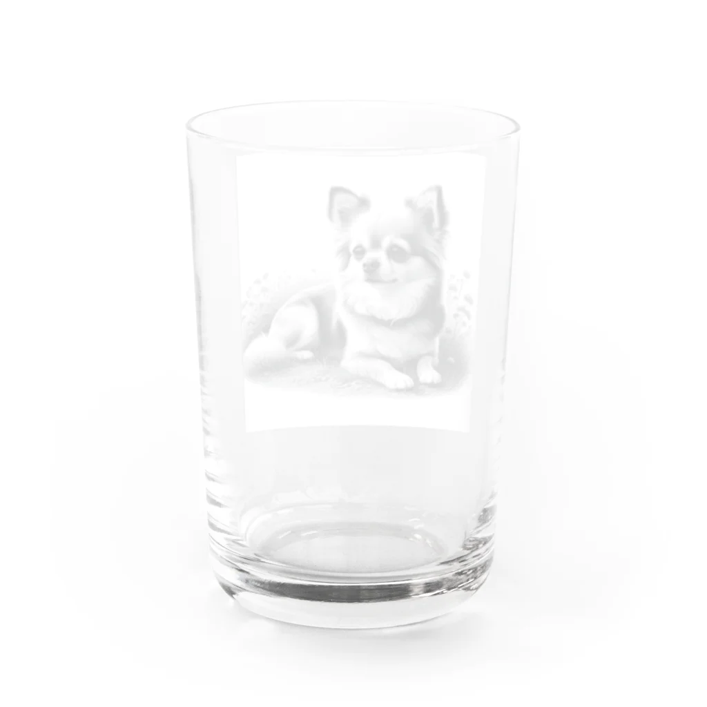 サボのドッグショップのチワポメ Water Glass :back