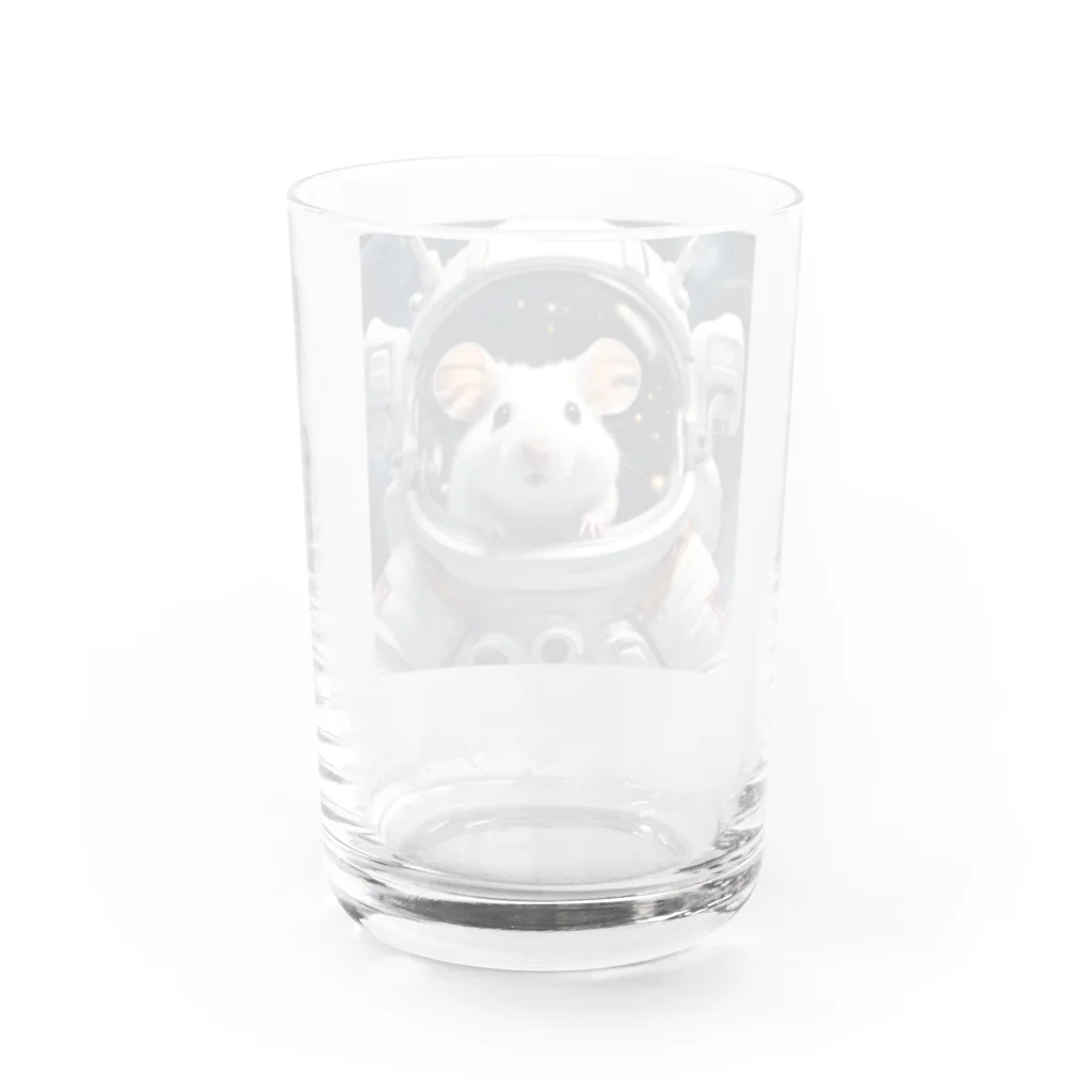 しろはむの宇宙旅行する白いハムスター Water Glass :back