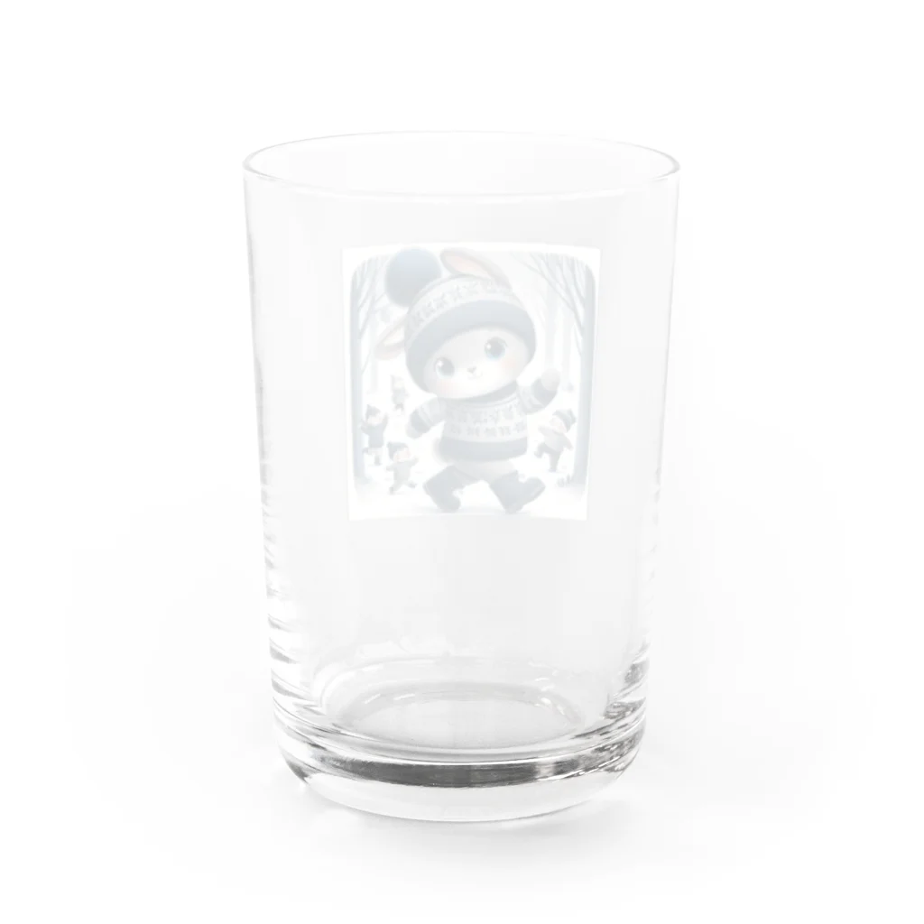 ナノ・ファンタジアの冬のうさぎくん Water Glass :back