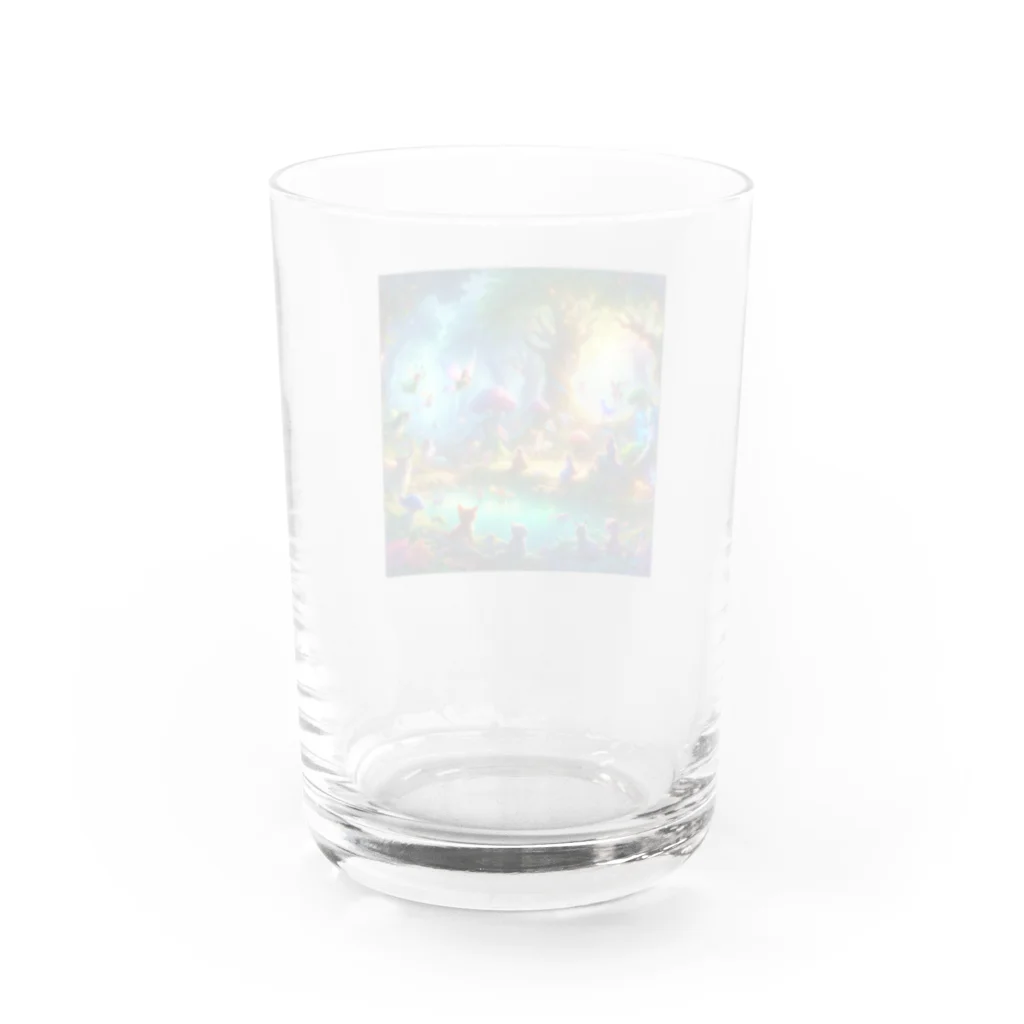 たろすけの神秘的な森の生き物たち Water Glass :back