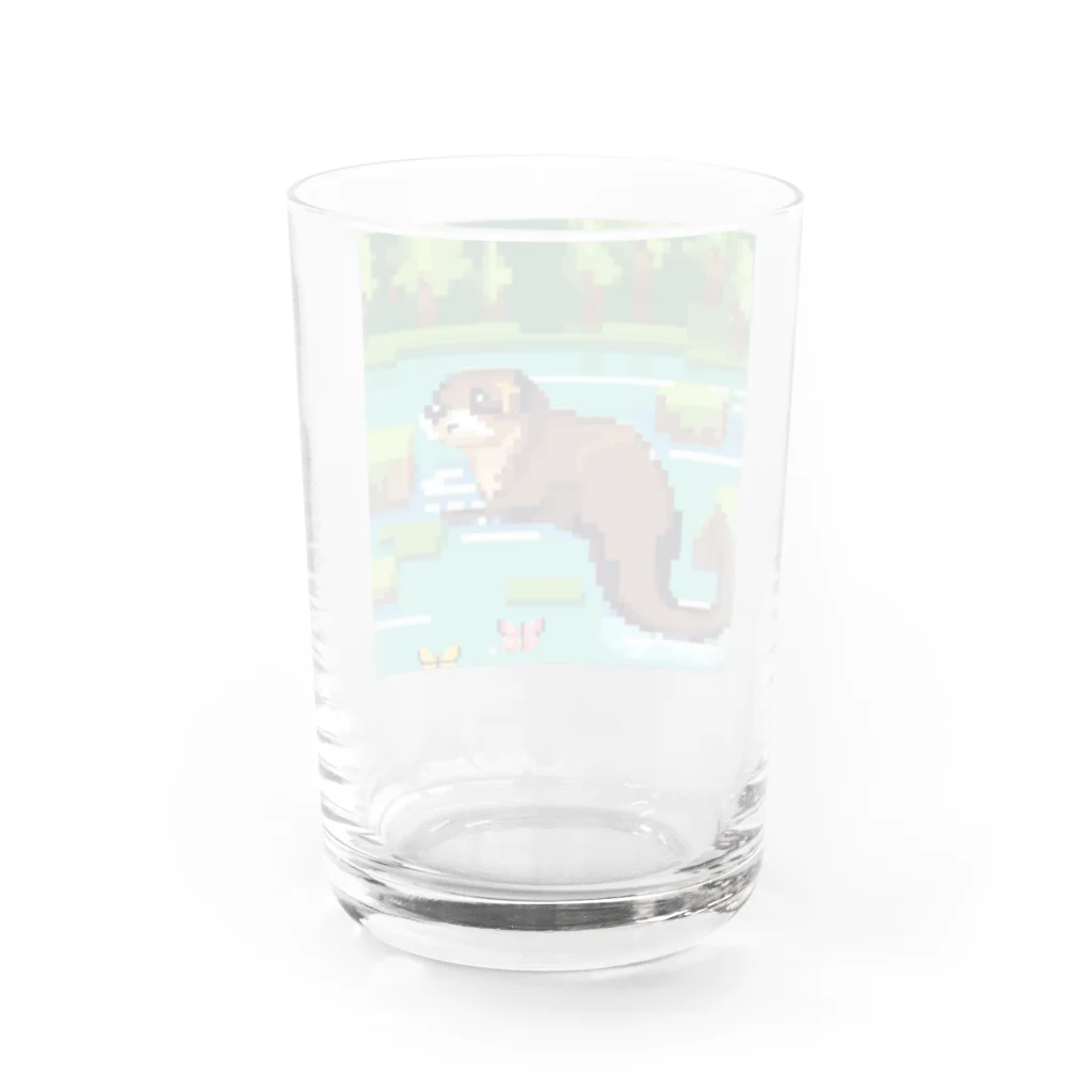 rearemonの流れの中でバタフライスタイルで泳ぐコツメカワウソ Water Glass :back