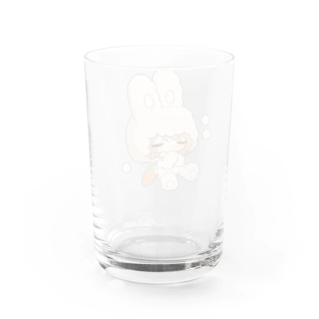 🎗💐みぃの公式グッズ屋さんのふわふわ うさぎ🐰みぃみちゃんグッズ Water Glass :back