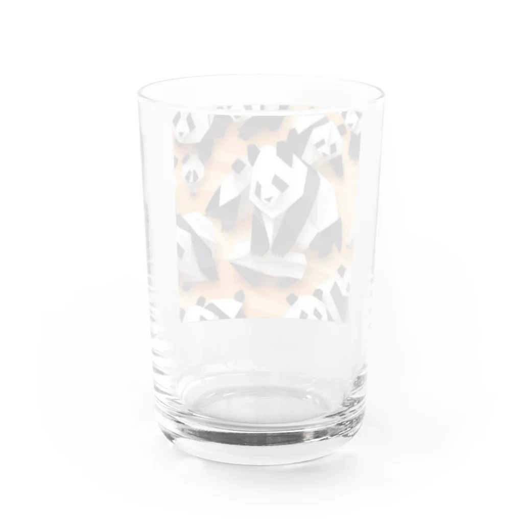 gigaグッズのレースする折り紙パンダ Water Glass :back