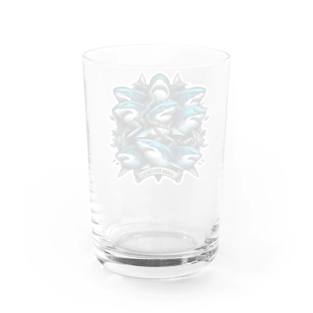 パンダマンのサメの兄弟記念写真 Water Glass :back