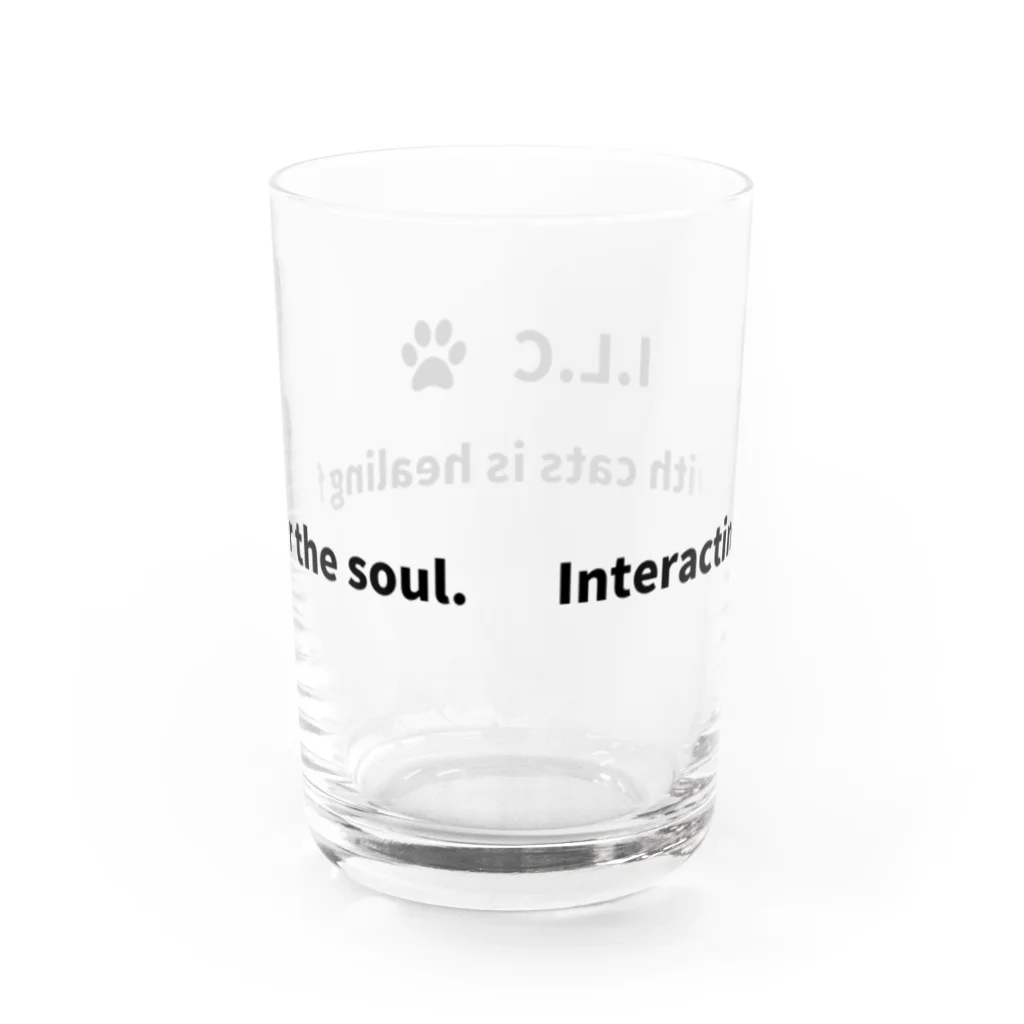 ぱんだまんのI LOVE CAT !（黒） Water Glass :back