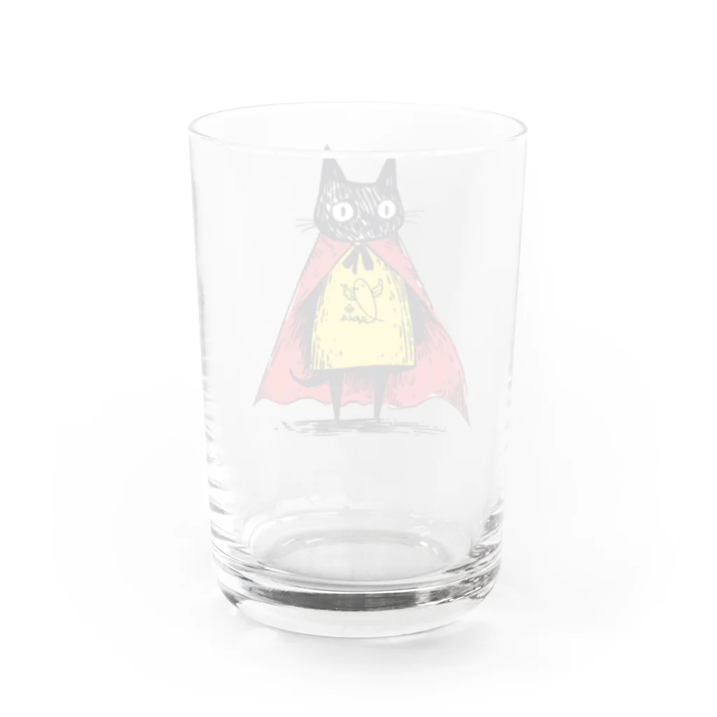 Lapis SHOPの黒猫ヒーロー Water Glass :back