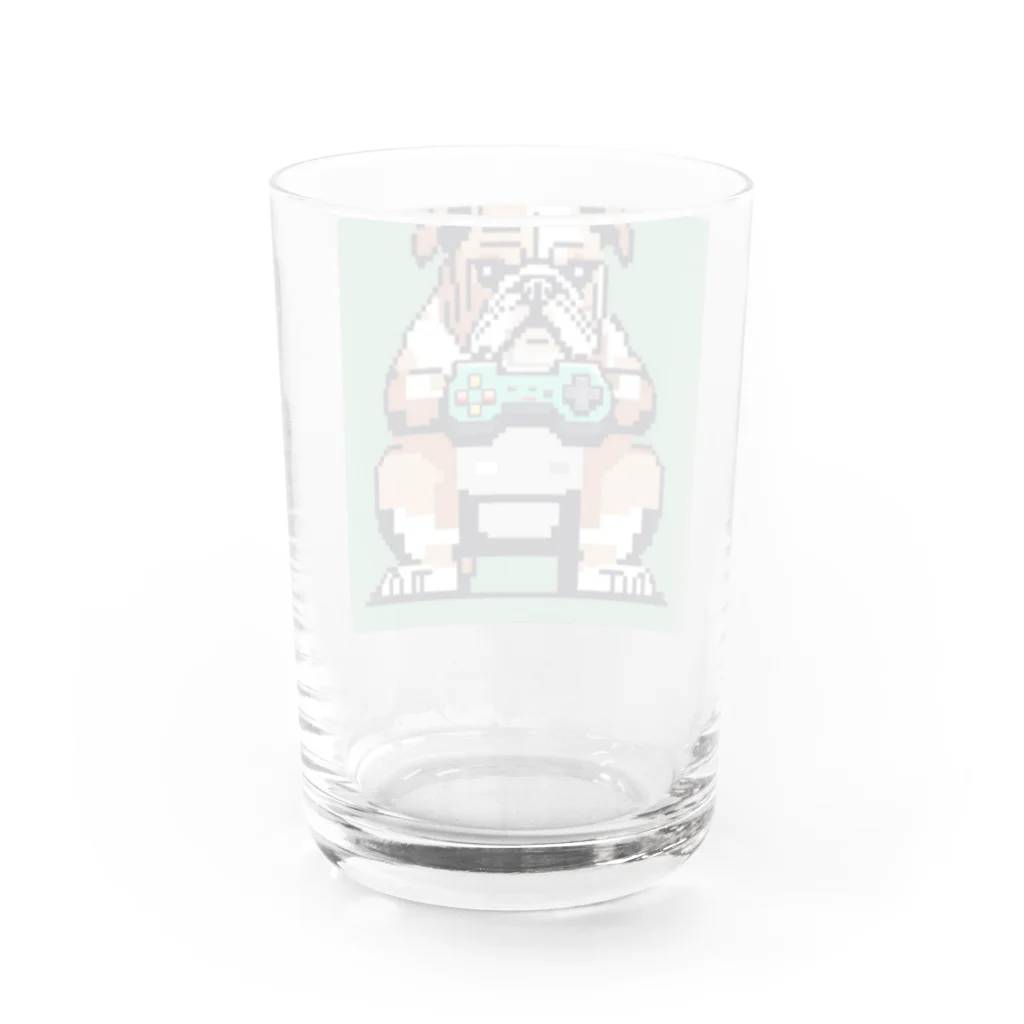 barisukaのゲーム中毒のブルドッグ Water Glass :back