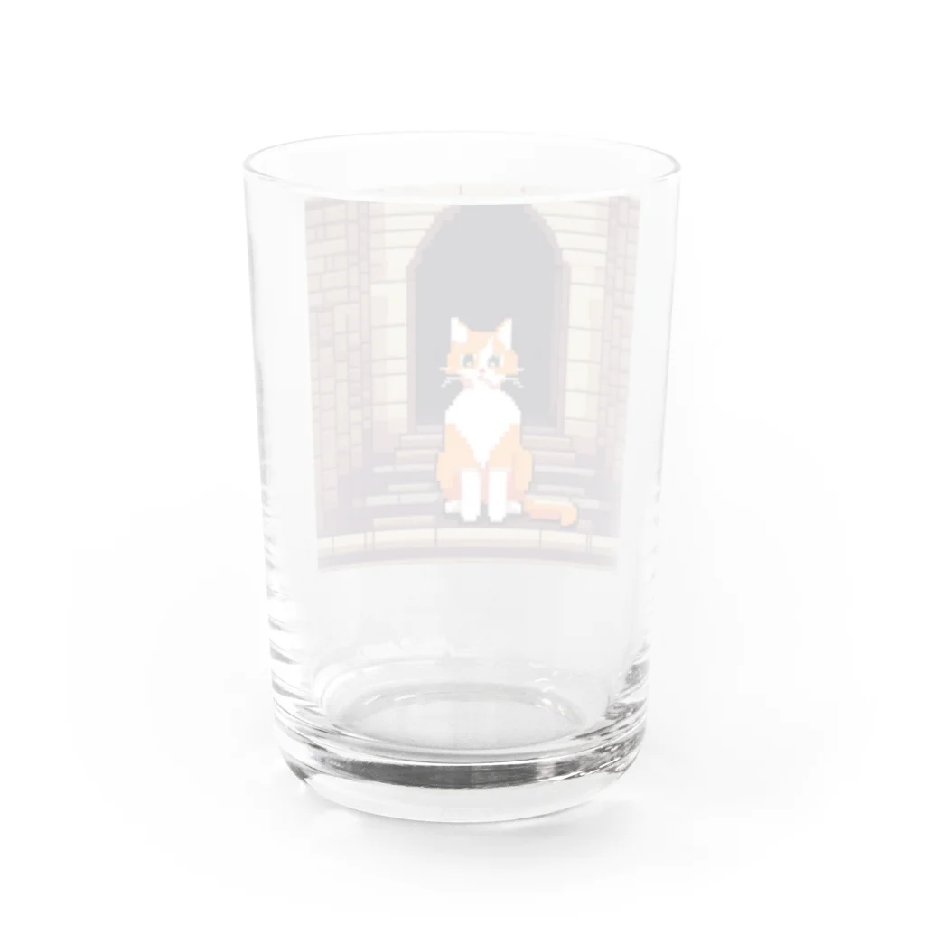 masaのトンネルで遊んでいる猫 Water Glass :back