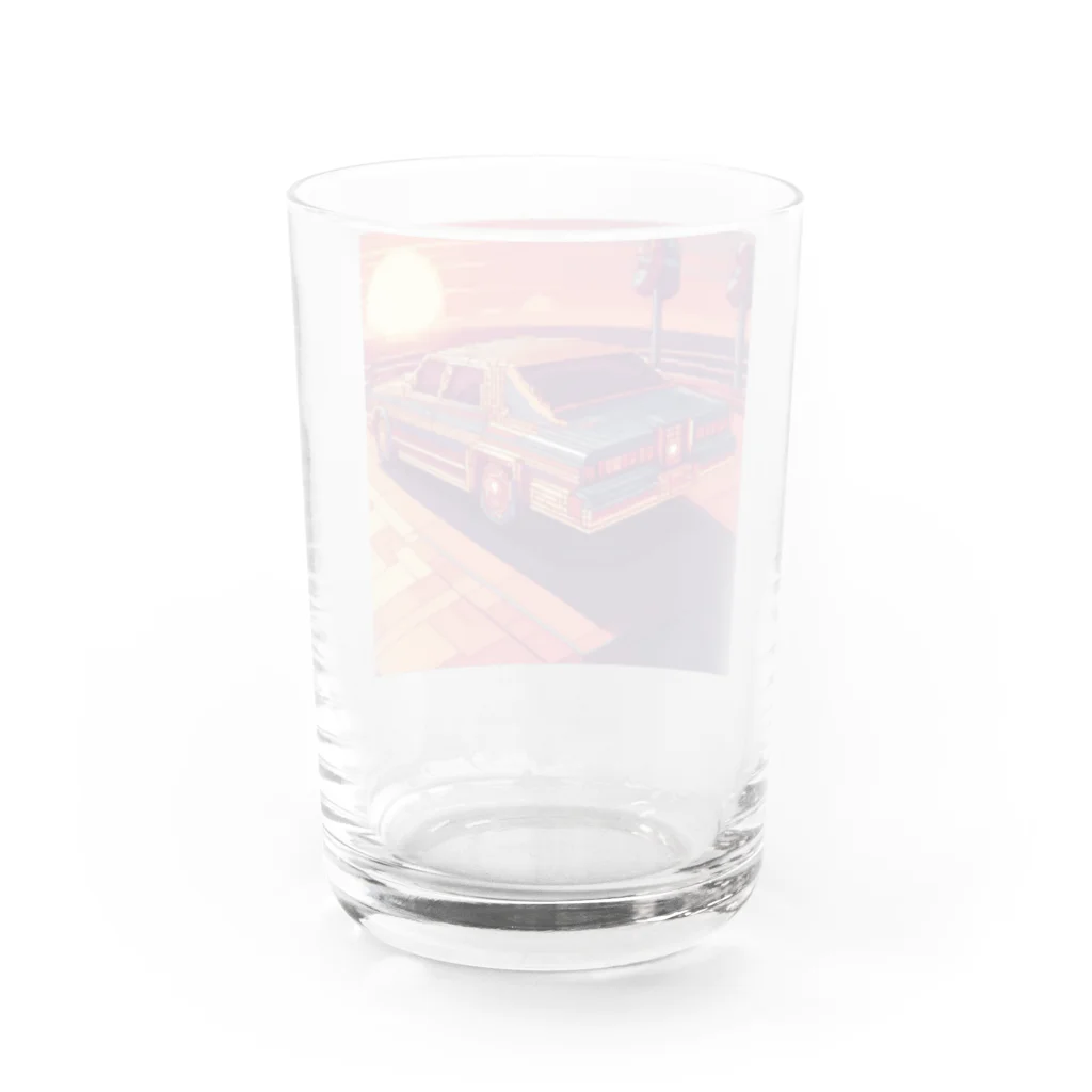 pari2のサンセットカー　ドット Water Glass :back