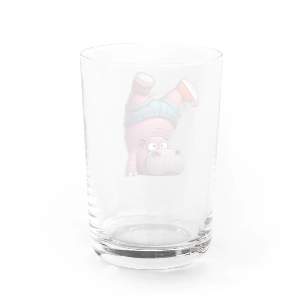 kangekiの逆さまのカバ Water Glass :back