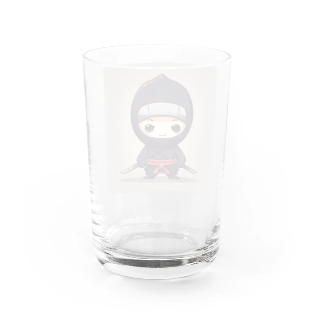 d-design-labのかわいい忍者のイラストグッズ Water Glass :back