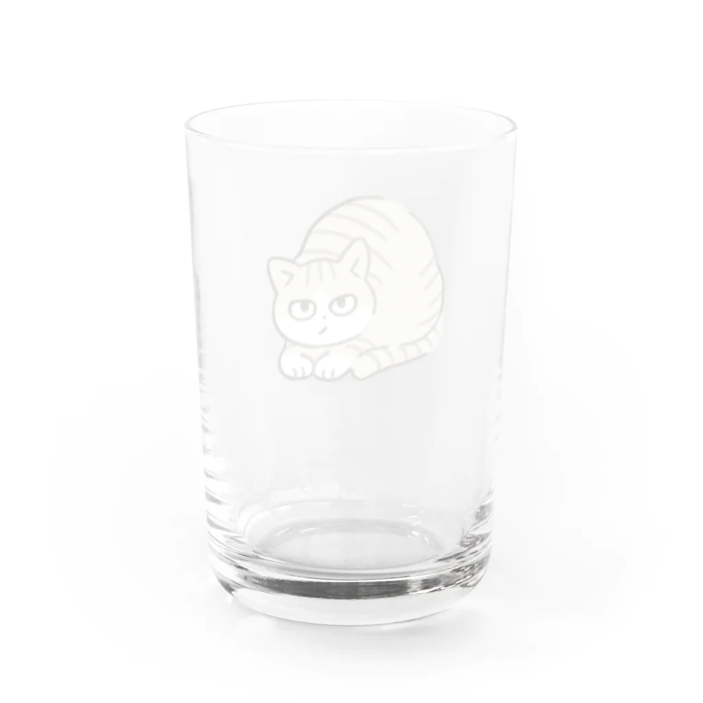 猫屋カエデのキジ白猫 Water Glass :back