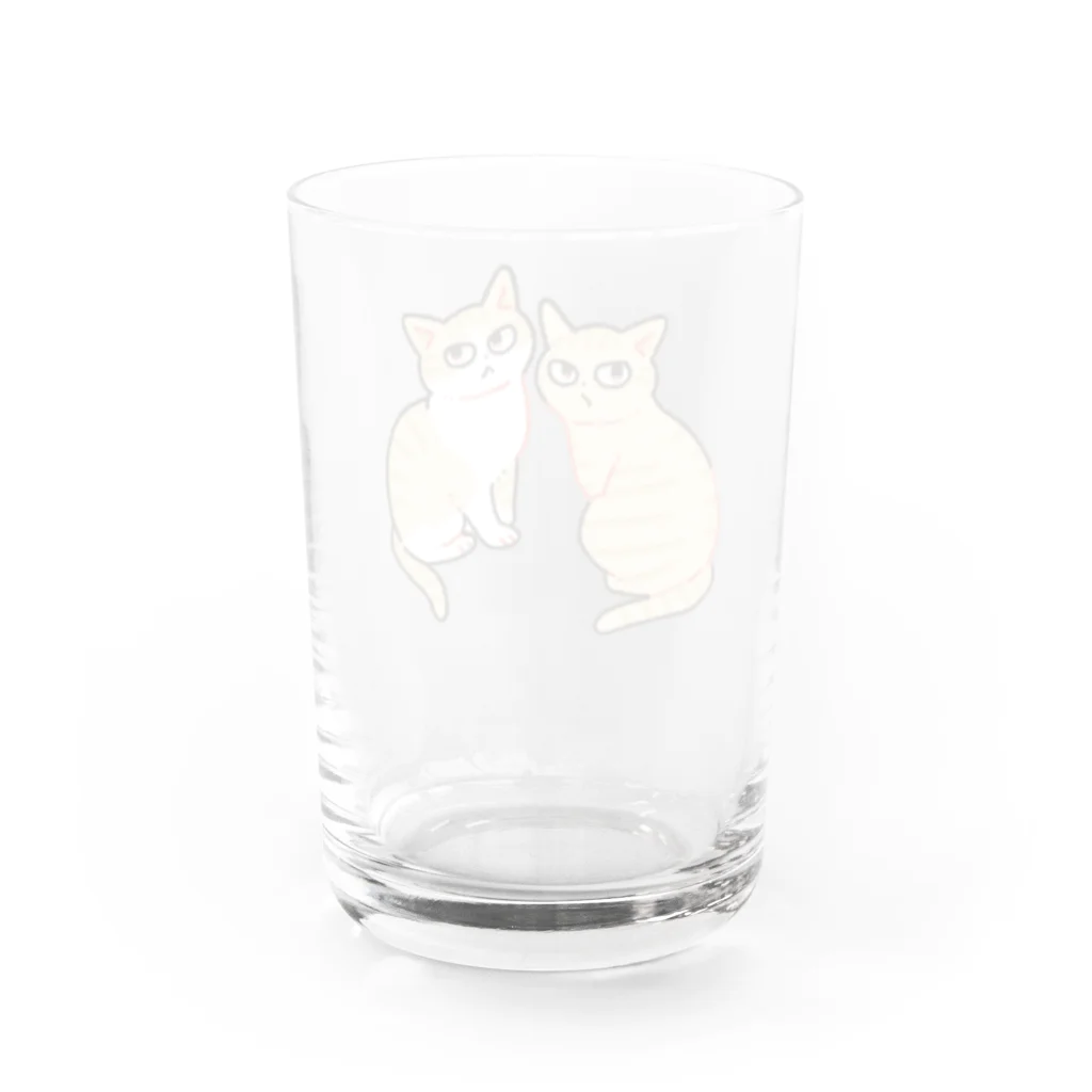 猫屋カエデの茶トラと茶トラ白猫 Water Glass :back