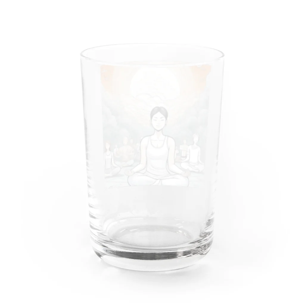 love MONSTERのヨガさん Water Glass :back