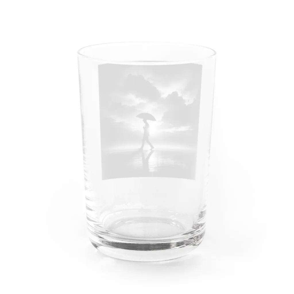 たこ焼きの傘を差す男 Water Glass :back