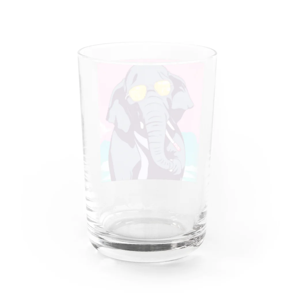 hachicoooのちょい悪ゾウ Water Glass :back