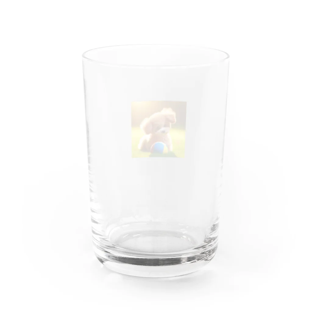 kaakanchan7のトイプードルのさんちゃん遊び疲れた Water Glass :back