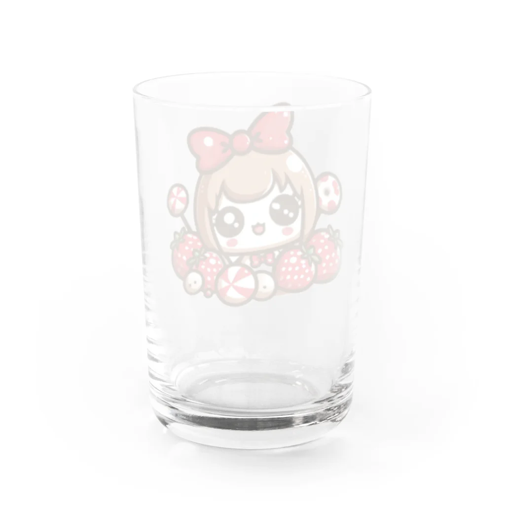 chiBeeeezの可愛らしい苺のデザイン Water Glass :back