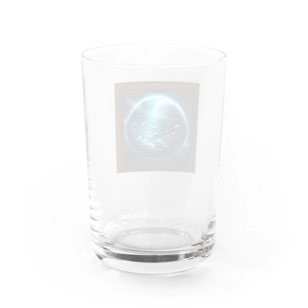 ひよこ豆★堂の月見る魚 Water Glass :back