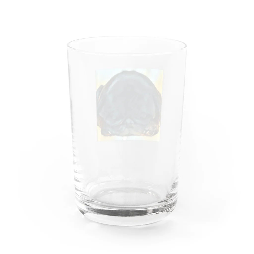 KenHana ハウスの黒パグケンちゃん癒しグッズ Water Glass :back
