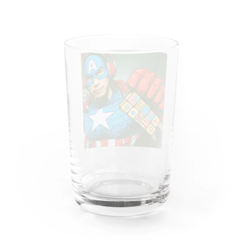 まいけんの怪しいアメコミヒーロー maiken Water Glass :back