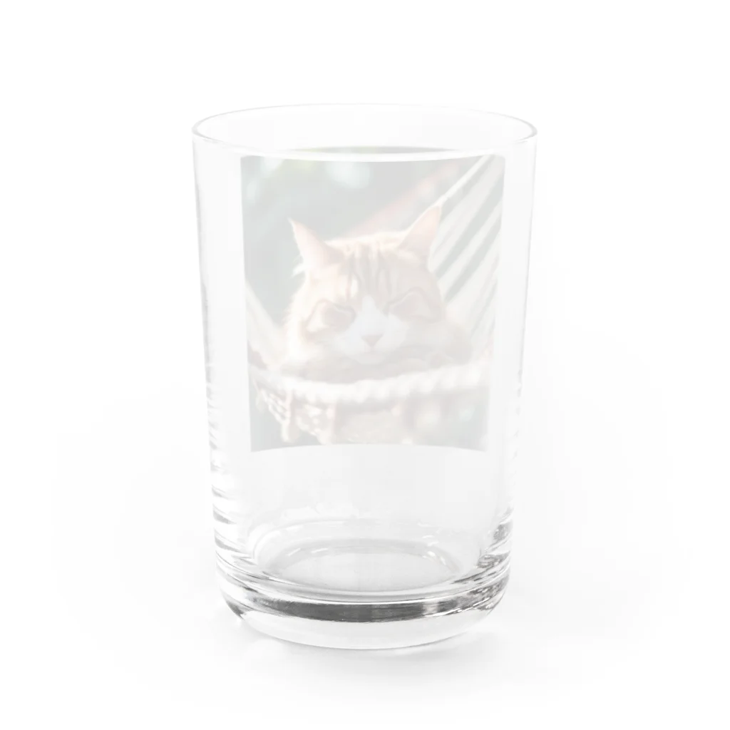 KKaの居眠りニャンコ Water Glass :back