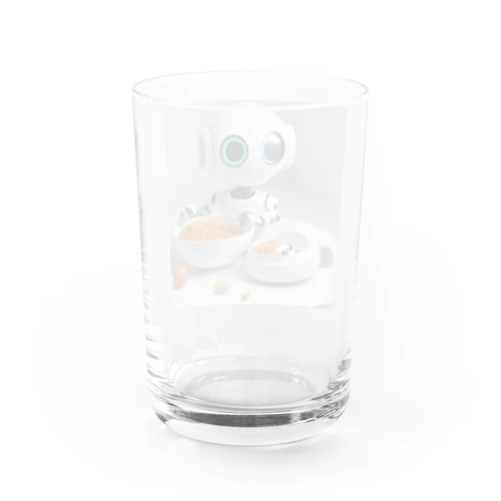 d-design-labのごはん食べてるロボ Water Glass :back