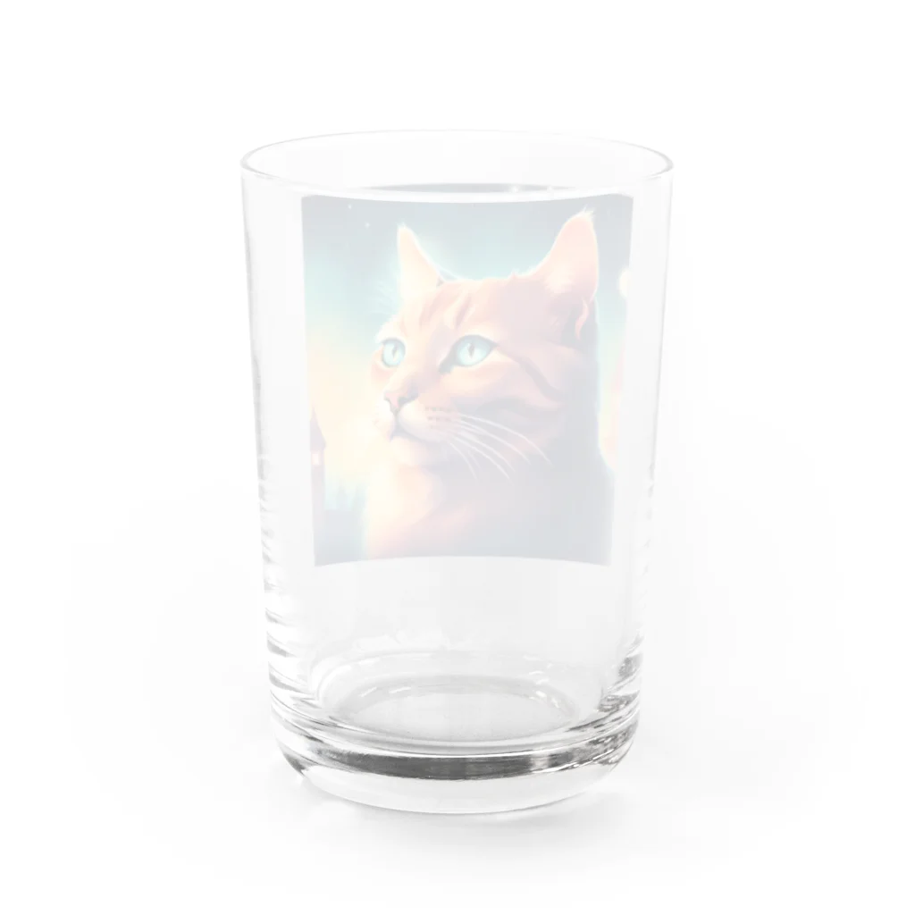 ロマンティックの何かを眺める猫のグッズ Water Glass :back