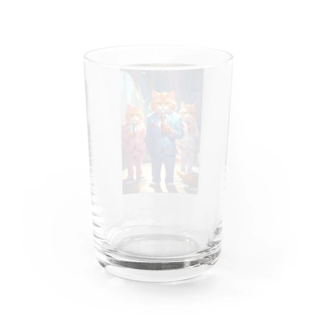 ハミガキマーケットのスーツ歯磨きネコ Water Glass :back