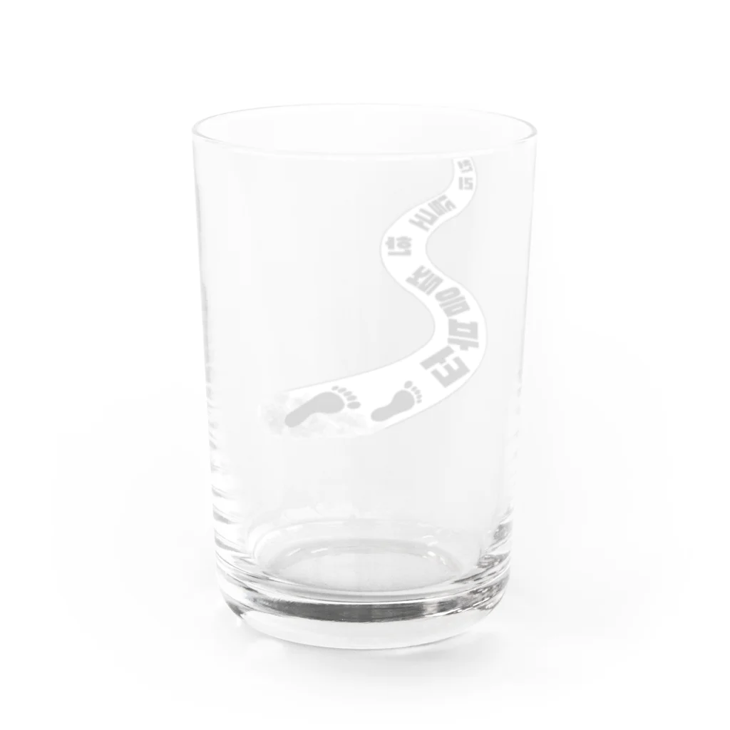 LalaHangeulの千里の道も一歩から ハングルデザイン Water Glass :back