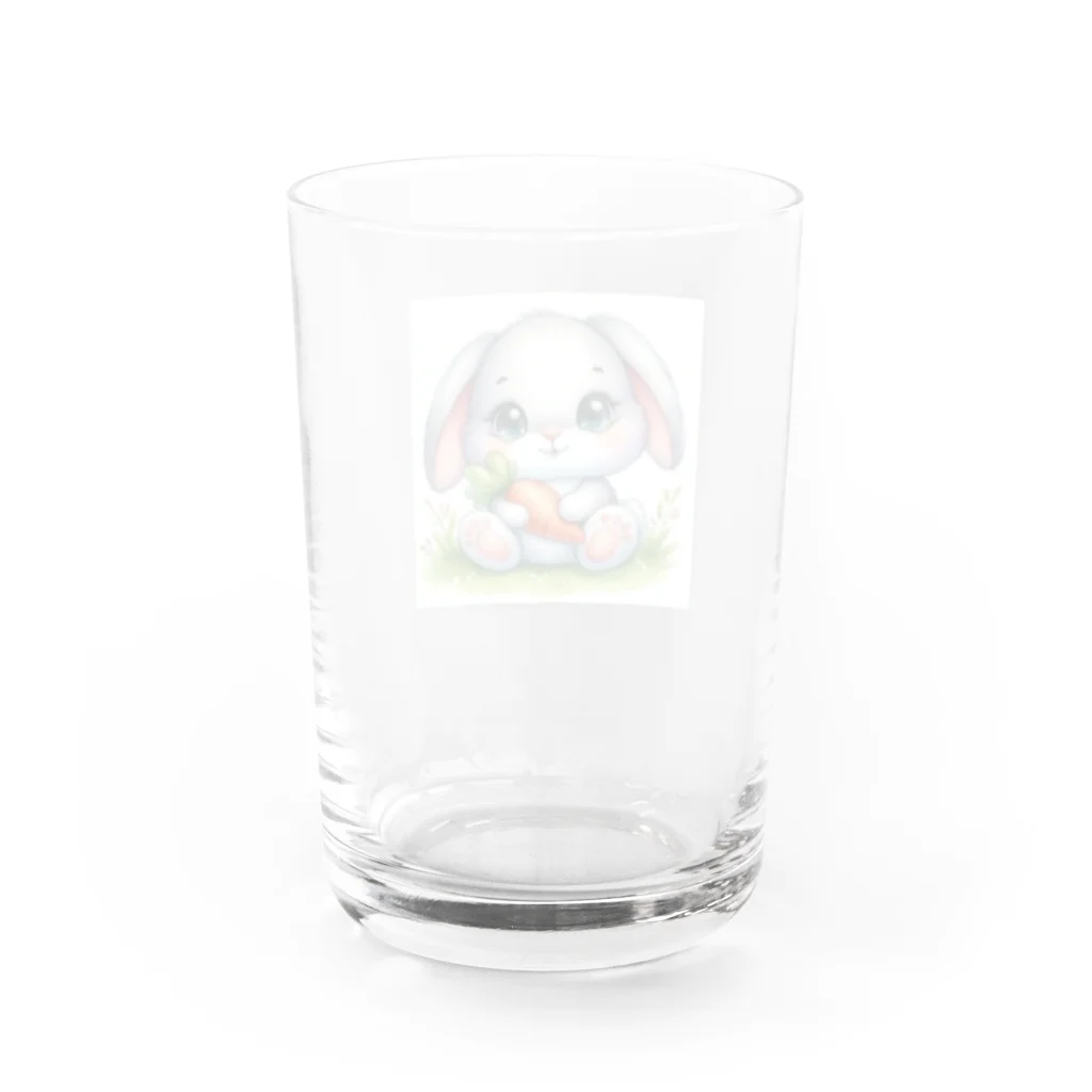 ぷっくりショップのうさかわいい Water Glass :back