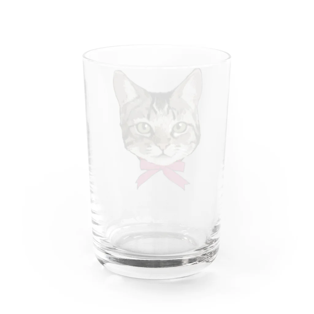 coussinetのほのぼのにゃんこ3兄妹 Water Glass :back