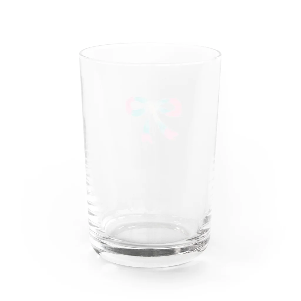 らくがきクレヨンのらくがきリボン Water Glass :back