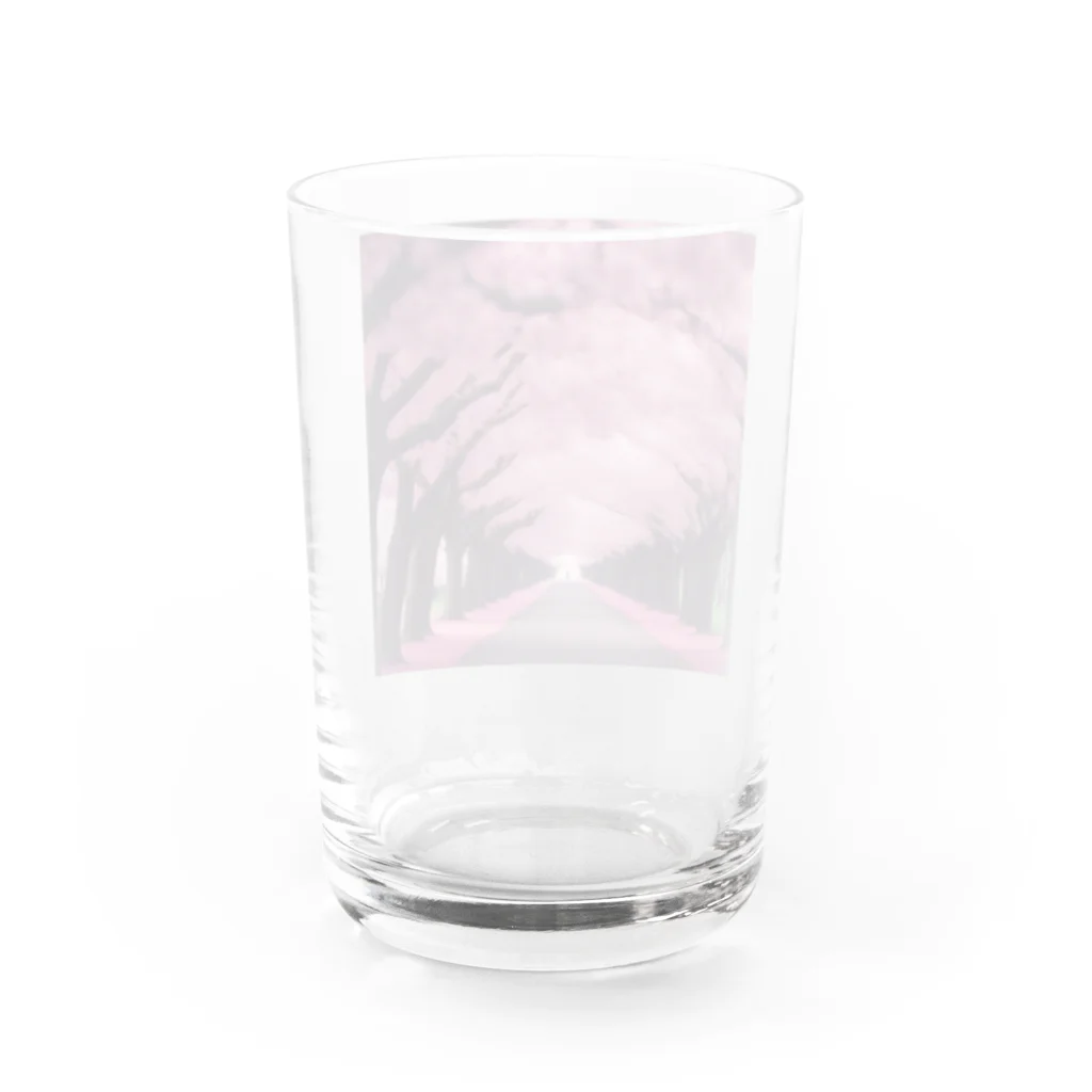 りばーあにまるの満開の桜道 Water Glass :back