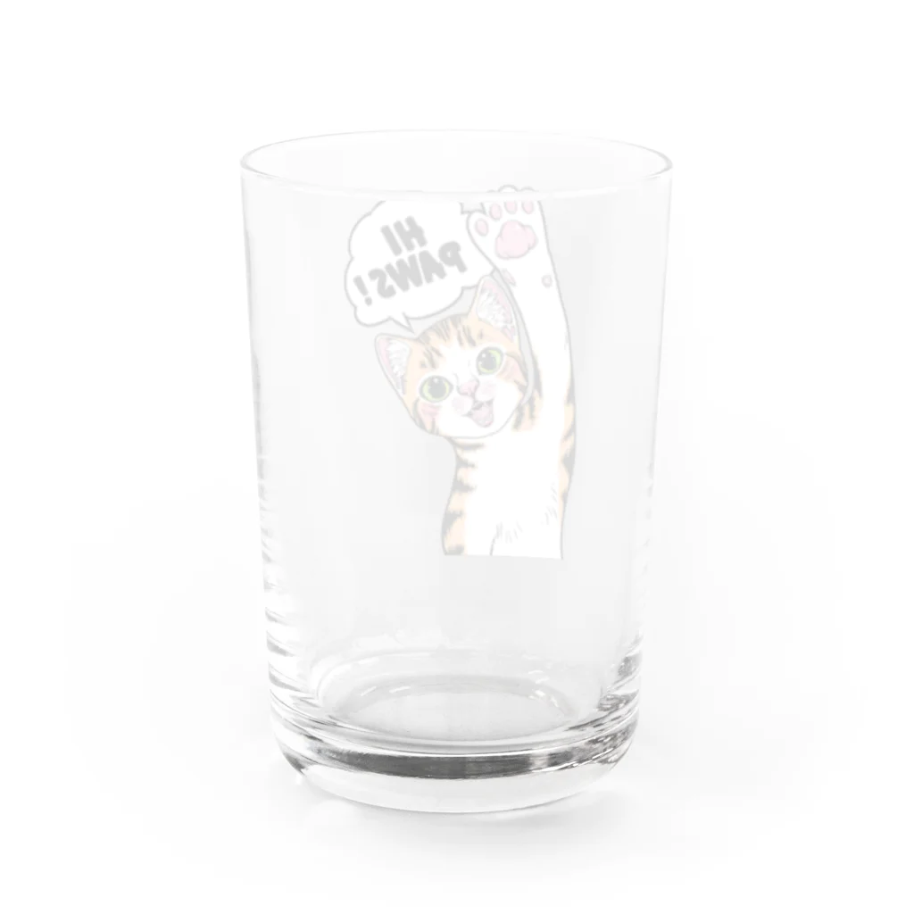 nya-mew（ニャーミュー）のハイタッチ！ニャーちゃん Water Glass :back