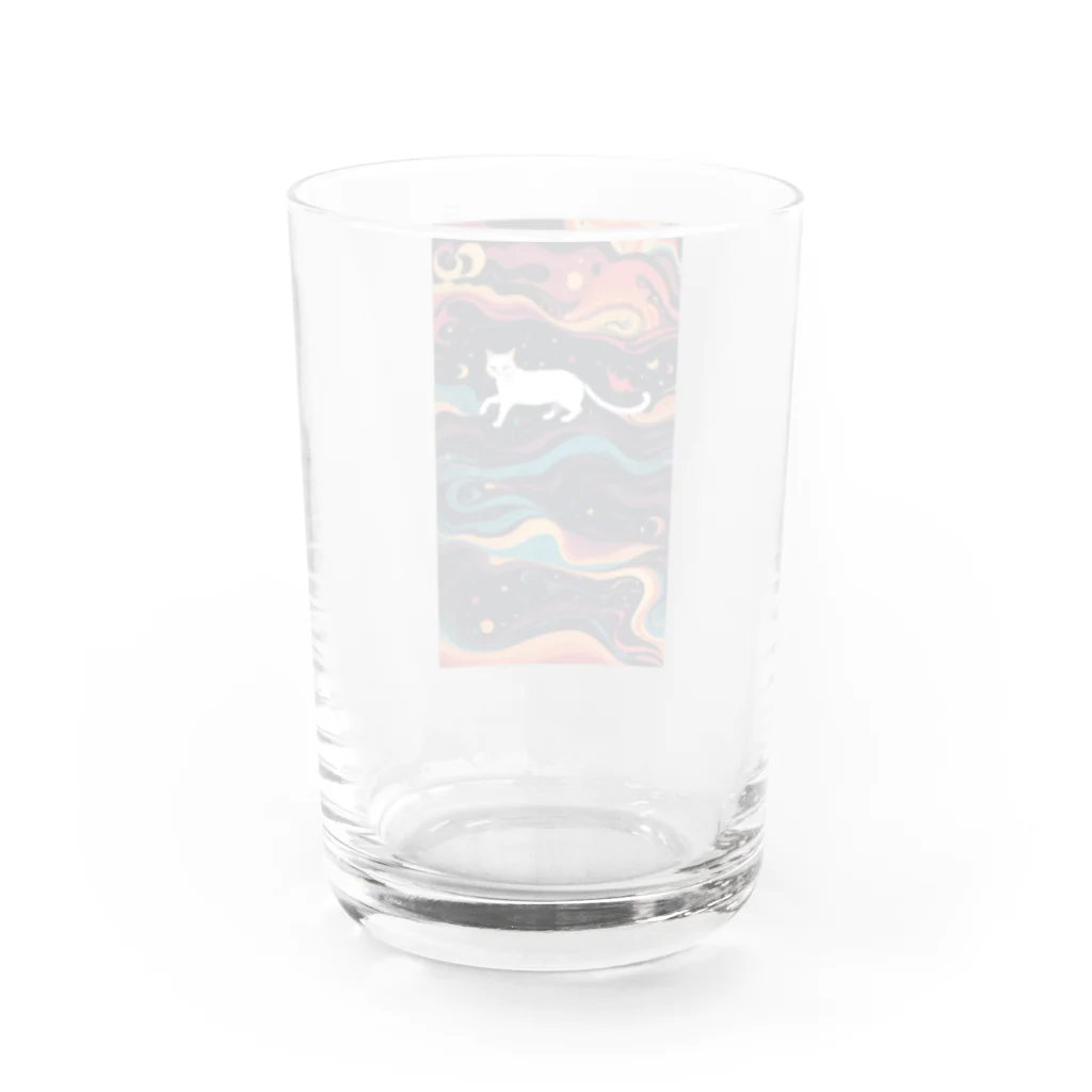 AQUAMETAVERSEの宇宙で遊んでる白猫 アメジスト 2846 Water Glass :back