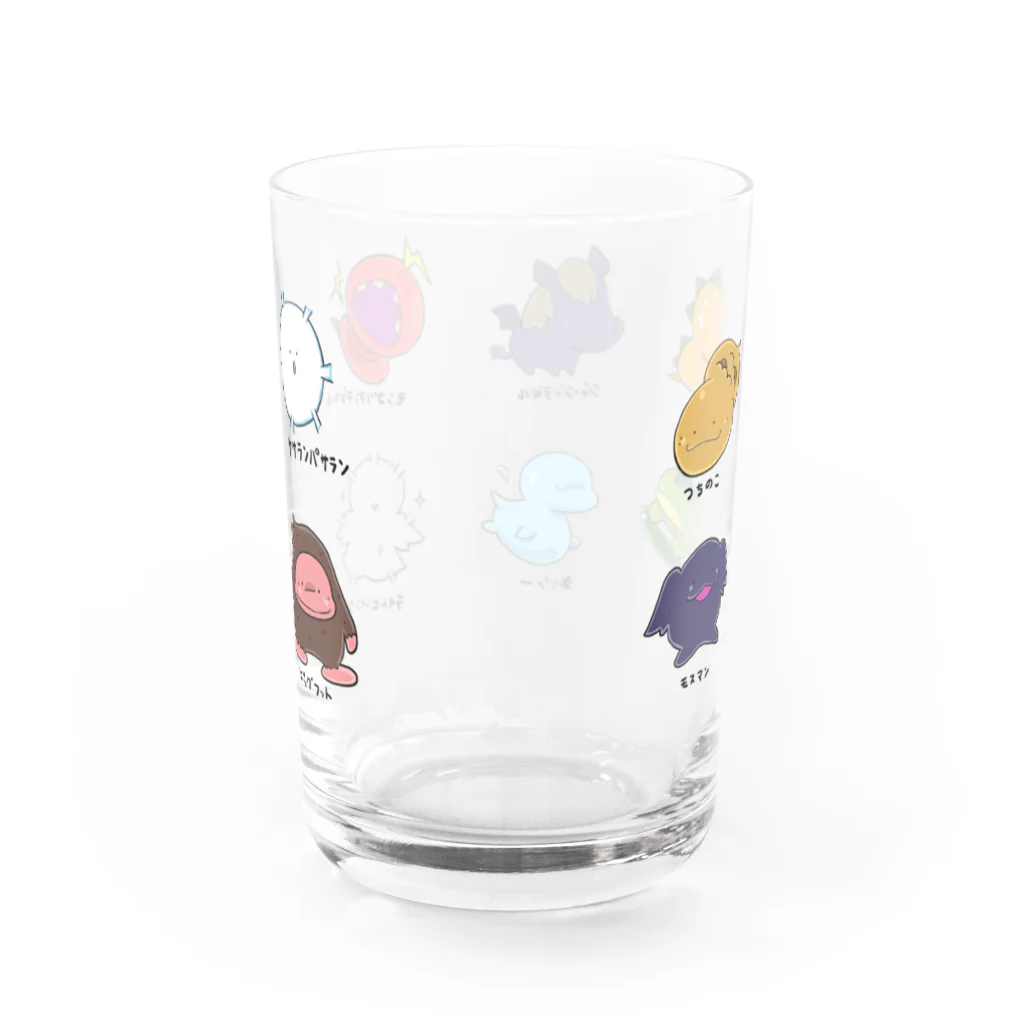 もふもふ堂のUMAデザイン Water Glass :back