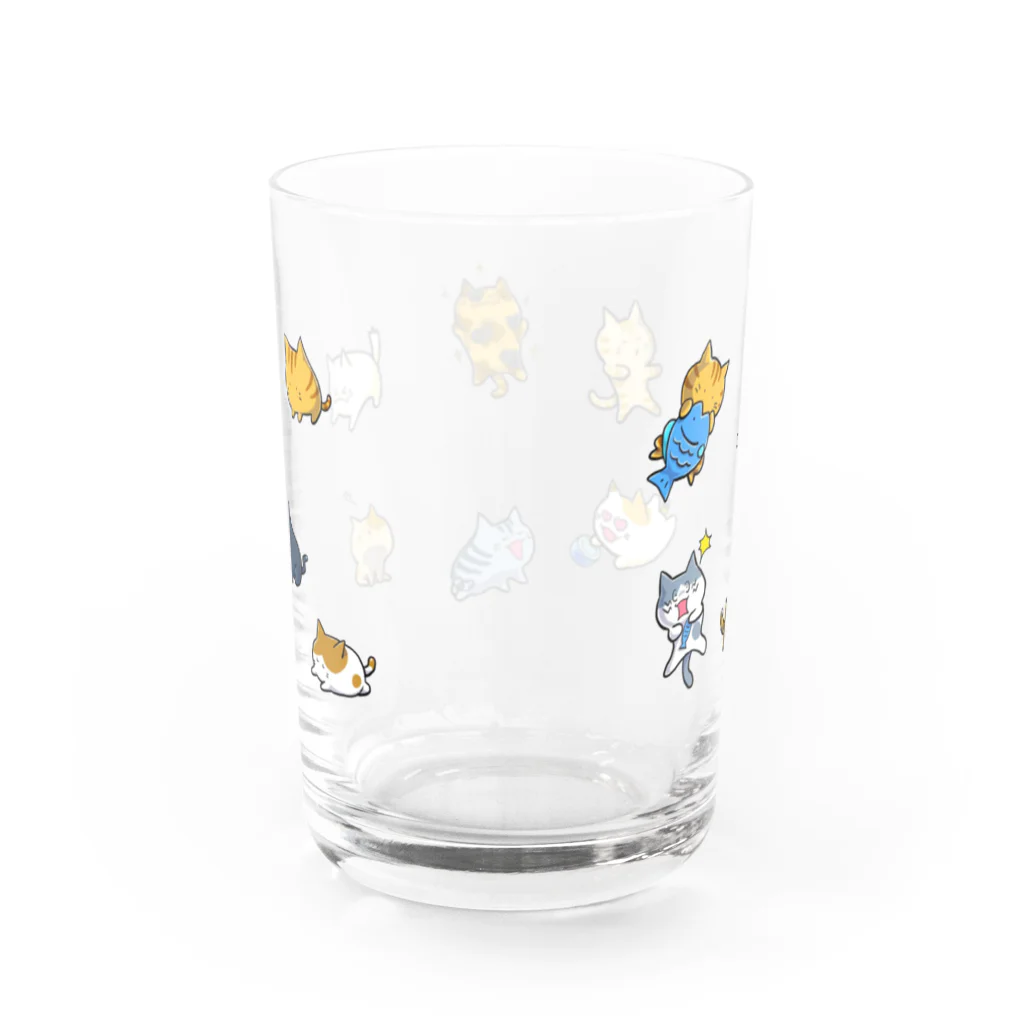 もふもふ堂の猫たちの集会 Water Glass :back