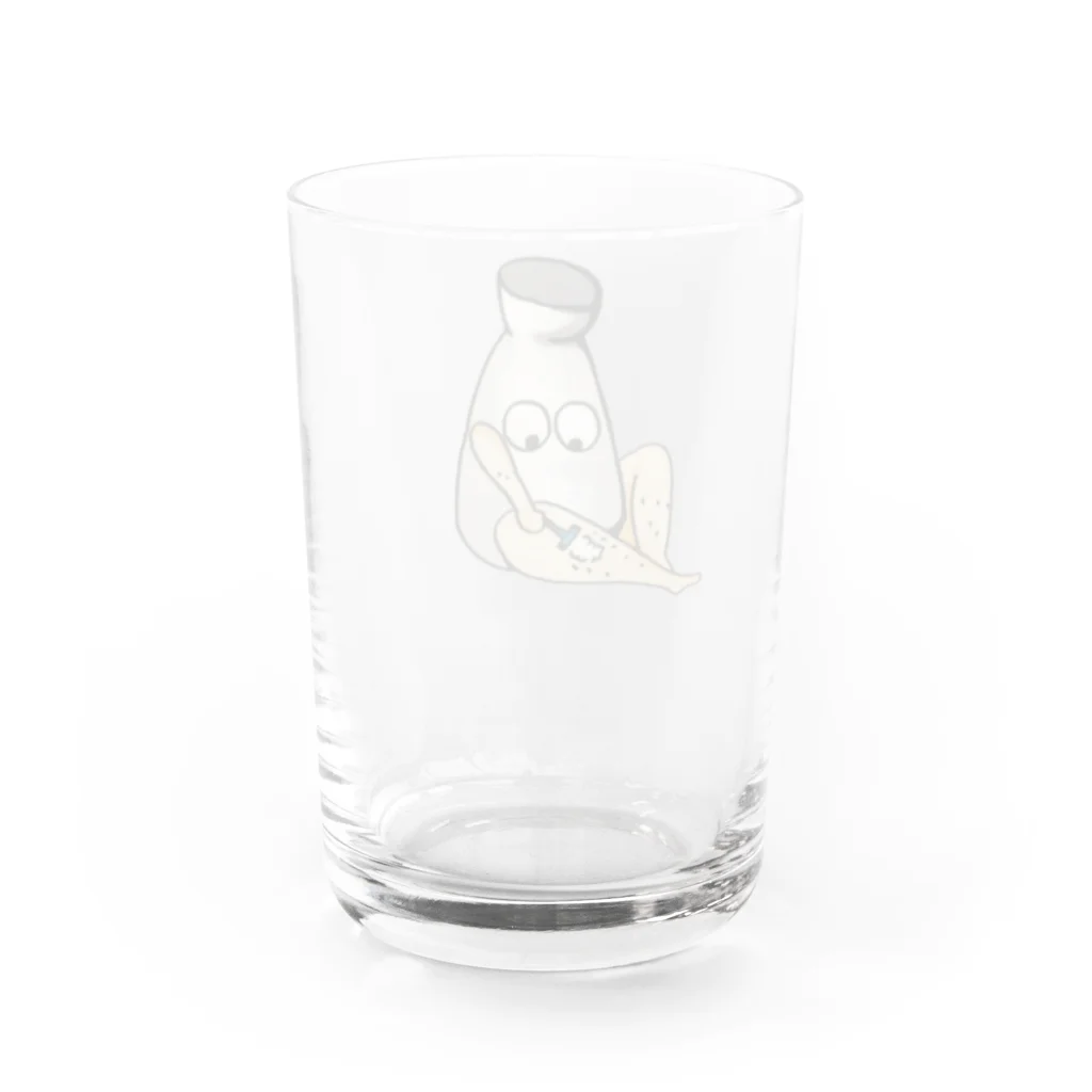 味噌田楽のすね毛剃ってるとっくり Water Glass :back