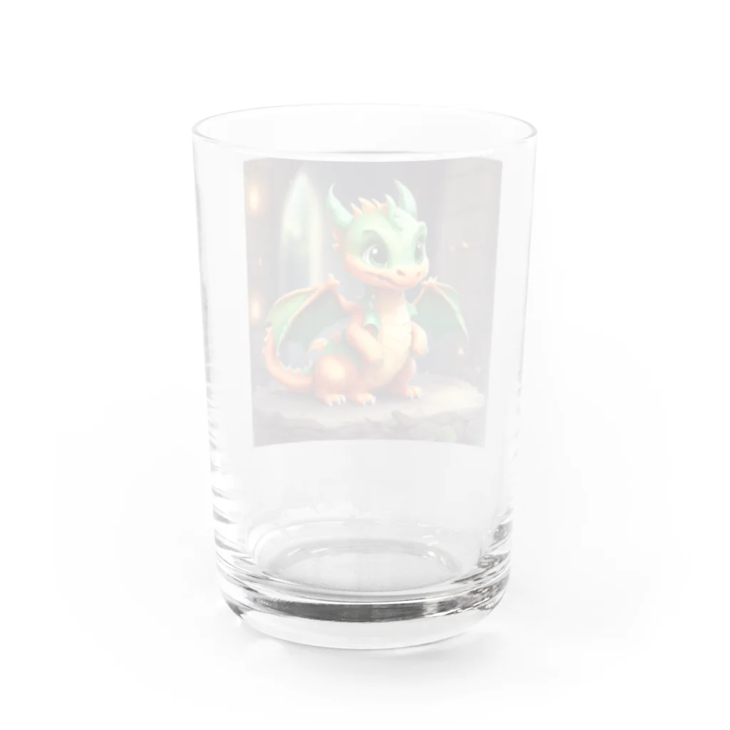 supportの可愛い金運上昇竜 Water Glass :back