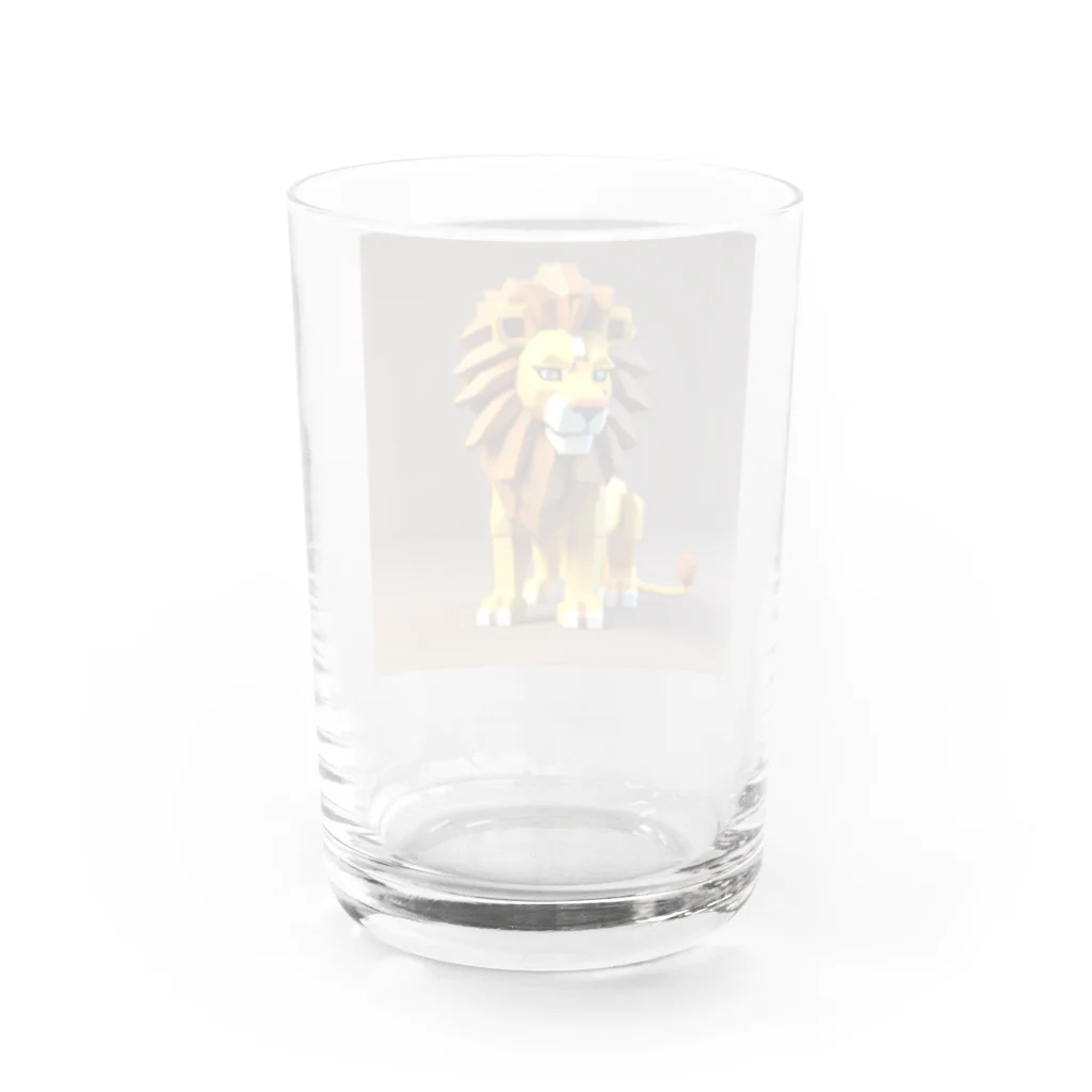 juryuのかっこいいライオンくん Water Glass :back